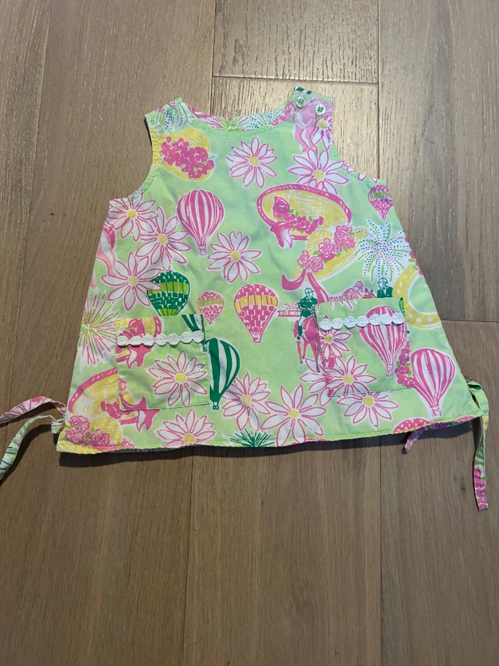 Vintage Lilly Pulitzer Green/Pink Derby Days Dress Size 12-18M Preppy ~ Vacay!